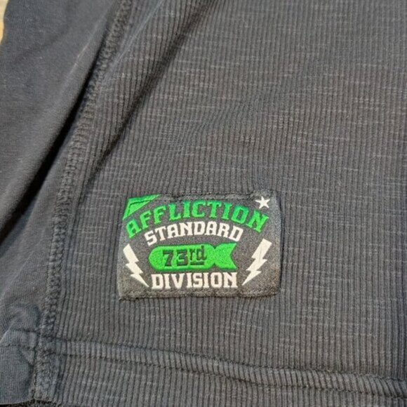 Affliction Live Fast Y2K Vintage Long Sleeve Black Thermal Shirt Men Size XL - Picture 2 of 7